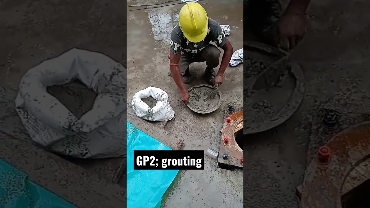 GP2 Grouting for bolt for pump foundation#shorts #zbbyravikumarverma #youtubeshorts #youtube