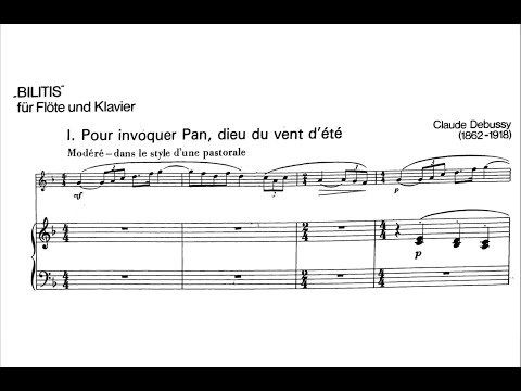 Claude Debussy  - Bilitis for Flute and Piano (w/ score)