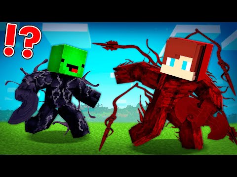CARNAGE Speedrunner vs VENOM Hunter in Minecraft - Maizen JJ and Mikey