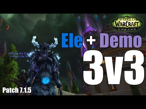 Elemental Shaman PvP 3v3 Arena - Ele Demo RDruid Commentary(WoW Legion 7.1.5)