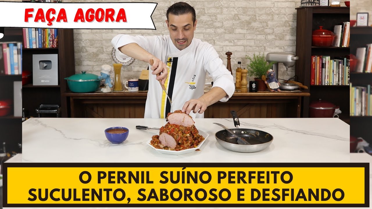 Desfiando e muito saboroso! PERNIL ASSADO