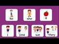 I, you, we, they, he, she, it | Pronouns | Flashcards and Sentences| Memory games