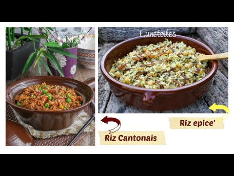 2 recettes express d'été a base de riz, riz cantonais et riz indien aux pois chiches