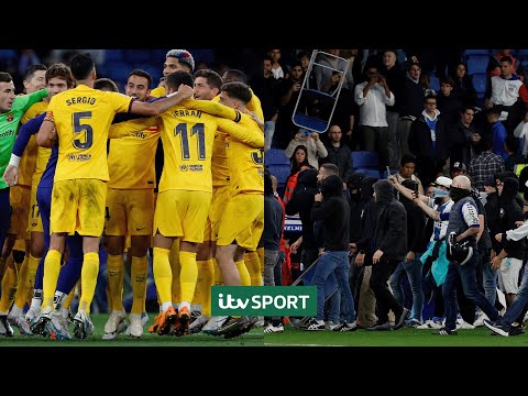 😱 Espanyol fans invade pitch after Barcelona win LaLiga! ITV Sport