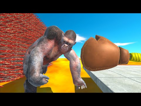 BOXING GLOVE PUSHES UNITS INTO SPIKES AND LAVA | Animal Revolt Battle Simulator