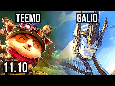 TEEMO vs GALIO (TOP) | 6/1/9, 2.1M mastery, 400+ games, Dominating | NA Diamond | v11.10