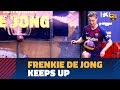 Frenkie de Jong touches the ball for the first time at Camp Nou
