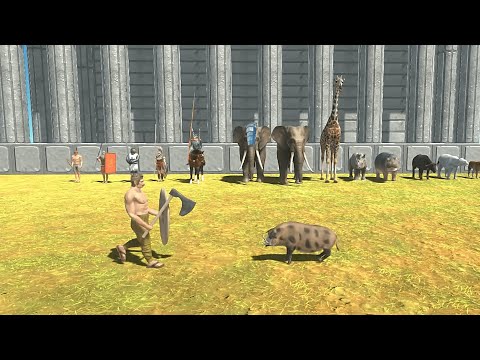 ANCIENT HUMANS vs MAMMALS MODERN Tournament - Animal Revolt Battle Simulator