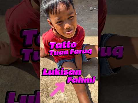 Tatto Tuan Faruq baru Lukisan Fahmi #comedy #minivlog #anakdesa #tattoo #baru