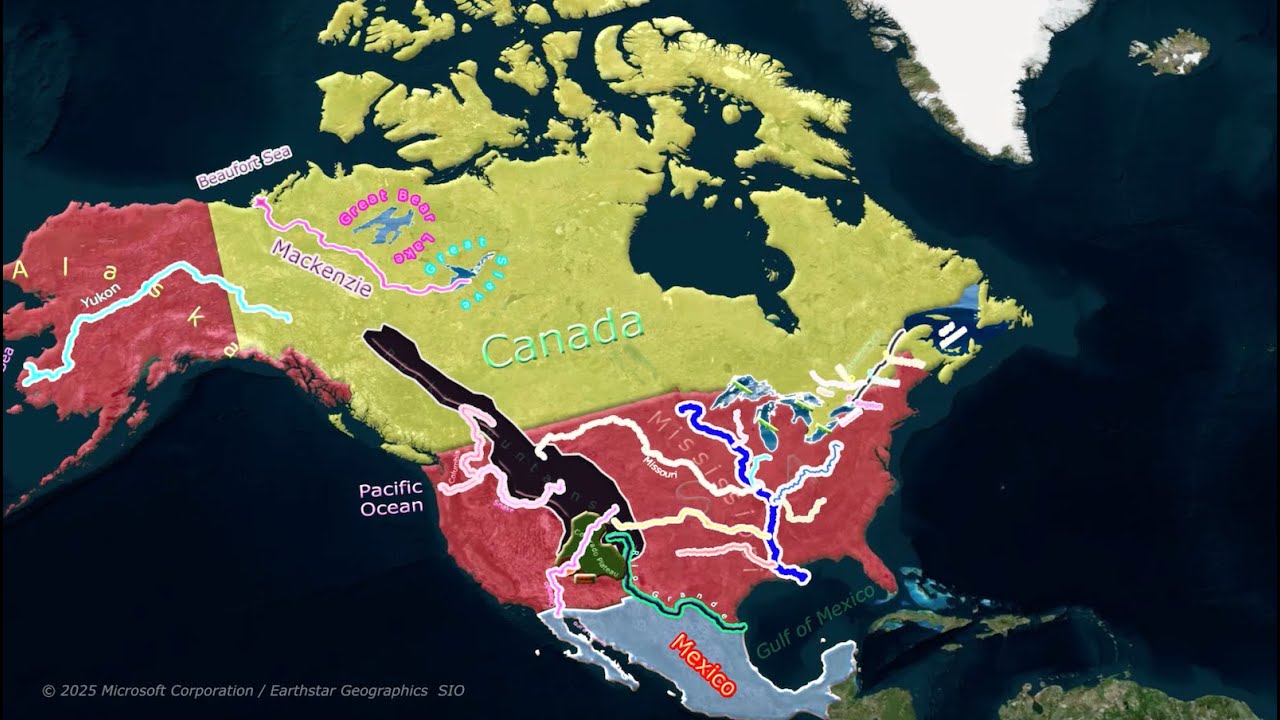 Major Rivers of North  America within 3 minutes (In English)