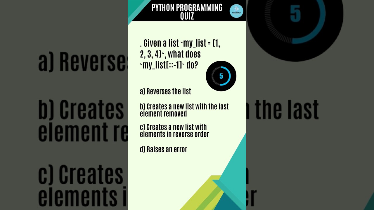 Python Programming Quiz #quiz #pythonquiz #python