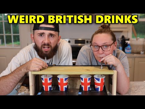 Americans BLIND Taste Test WEIRD British Drinks!! *she set me up*