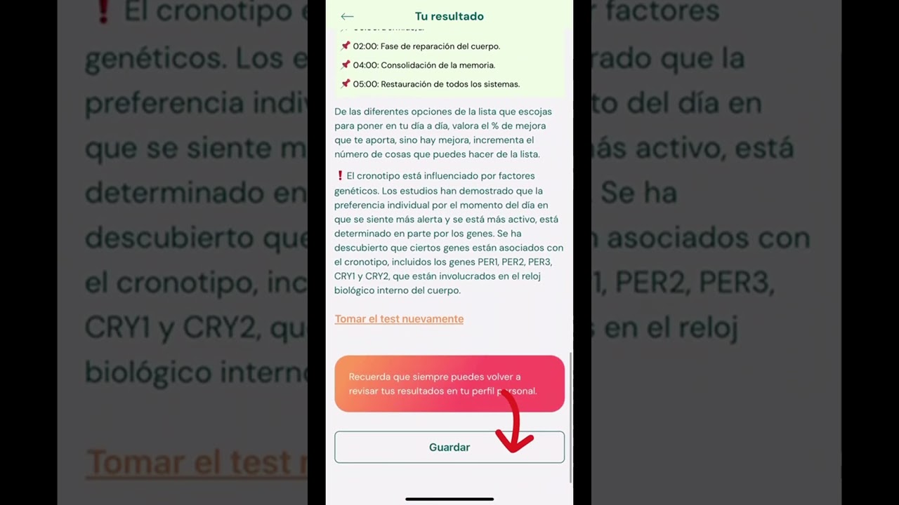 Píldora 20: Realizar test Cronotipo | Hacktua App