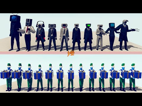 CAMERAMAN TEAM vs PRESENT ELF TEAM - Totally Accurate Battle Simulator | TABS