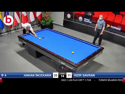 HAKAN İNCEKARA & HIZIR SAVRAN Bilardo Maçı - 2022 1.LİG PLAY-OFF-1.TUR