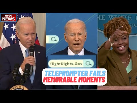 Biden Teleprompter Fails, Memorable Moments, Gaffes. Debt ceiling 14th Amendment not ready