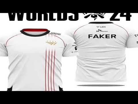 2024 New T1 Esports Team Uniform T-shirt League Of Legends World Finals Jersey T Shirt LOL