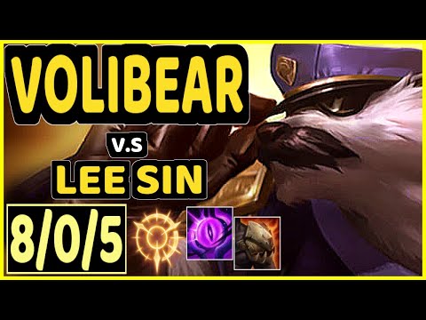 CINKROF (VOLIBEAR) vs LEE SIN - 8/0/5 KDA JUNGLE CHALLENGER GAMEPLAY - EUW