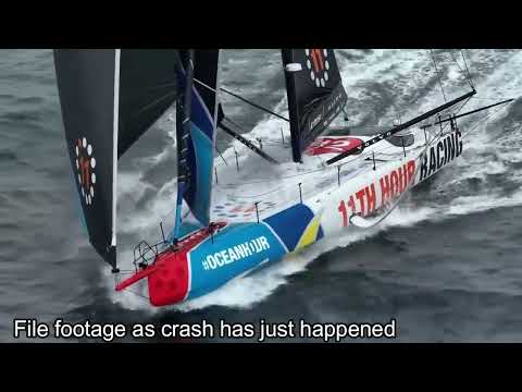 NEWSFLASH: Major Crash in The Ocean Race and leader 11th Hour Racing suspending Racing and GUYOT Out