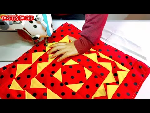 TAPETE COM BICO COSTURADO😱VEJA FAÇA E VENDA É FÁCIL💥TAPETE DE RETALHO🔥