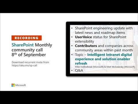 SharePoint Community – September 2020 monthly community call recording