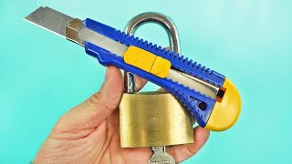 2 Ways How to open a lock without a key!  Not everyone knows the secret of a clerical knife