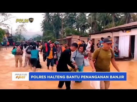 POLRES HALMAHERA TENGAH BANTU PENANGANAN BANJIR