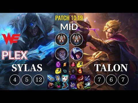 WE Plex Sylas vs Talon Mid - KR Patch 10.19