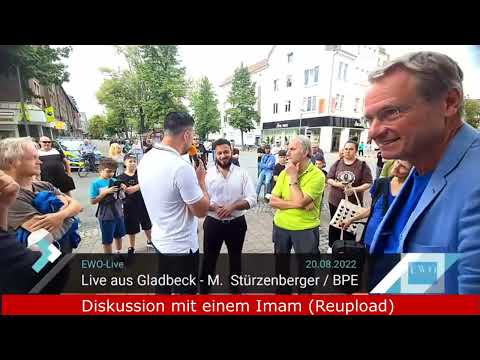 20.08.2022 Gladbeck - BPE-Kundgebung - Diskussion mit einem Imam (Reupload)