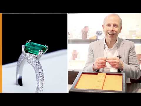 1.13ct Emerald And 2.20 Ct Diamond, Platinum Twist Dress Ring - Vintage Circa 1990