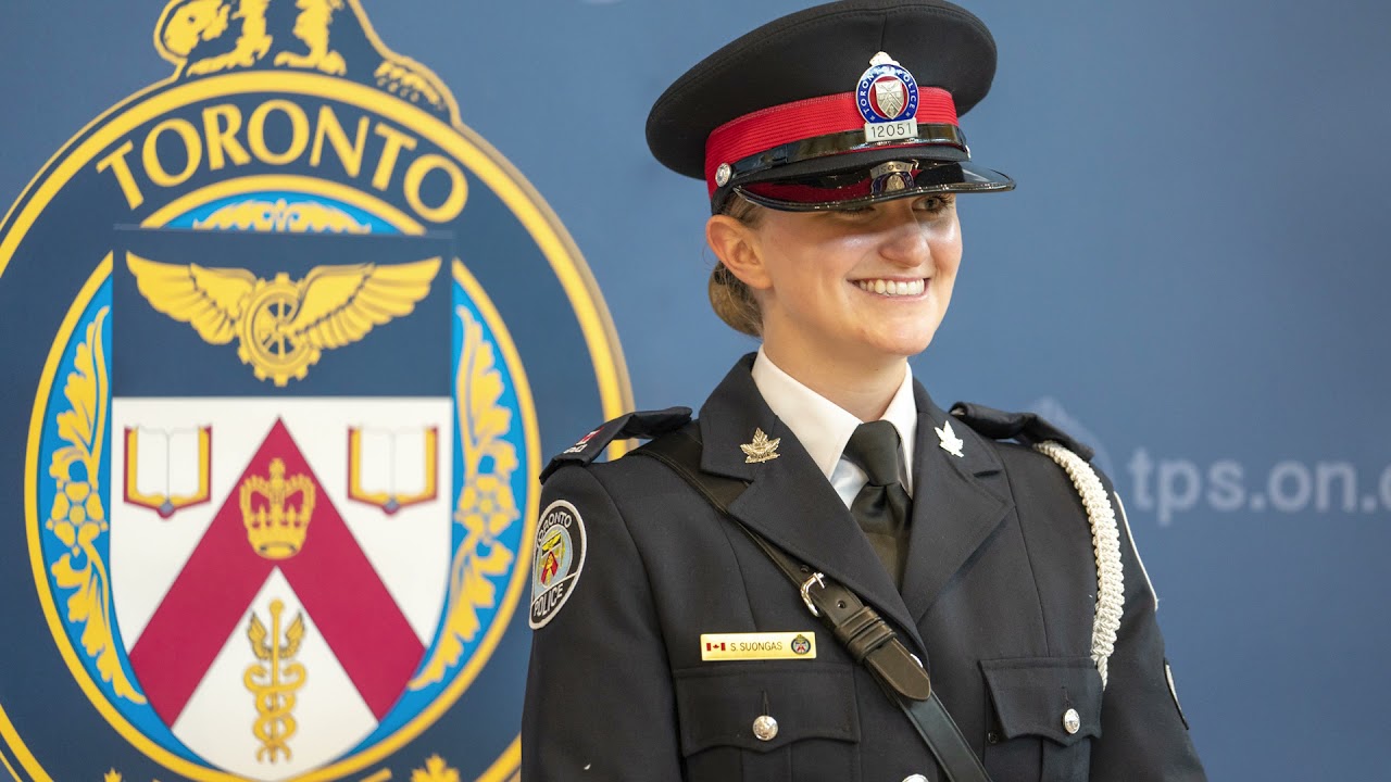 New Constable Sarah Suongas receives her badge
