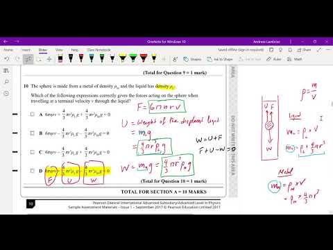 Unit 1 Mechanics and Materials WPH1101 SAM Q6-10 - AS Level Physics