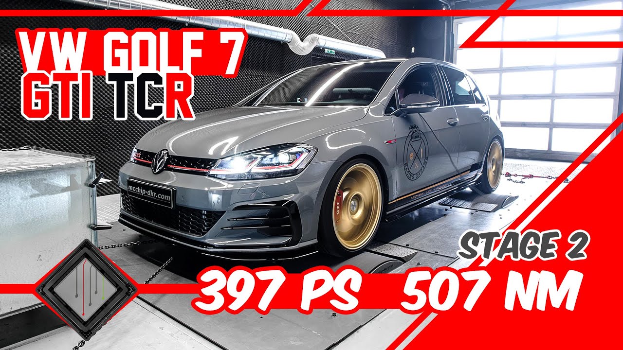 VW Golf 7 GTI TCR | Chiptuning Stage 2 & Downpipe | Dyno - Autobahn 100-200 km/h | mcchip-dkr