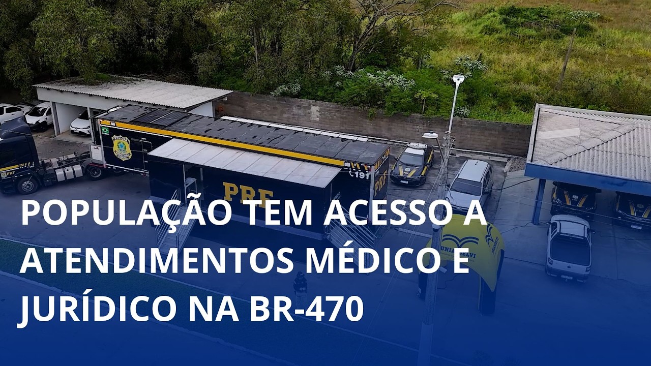 Carreta da PRF. População tem acesso a atendimentos médico e jurídico na BR-470