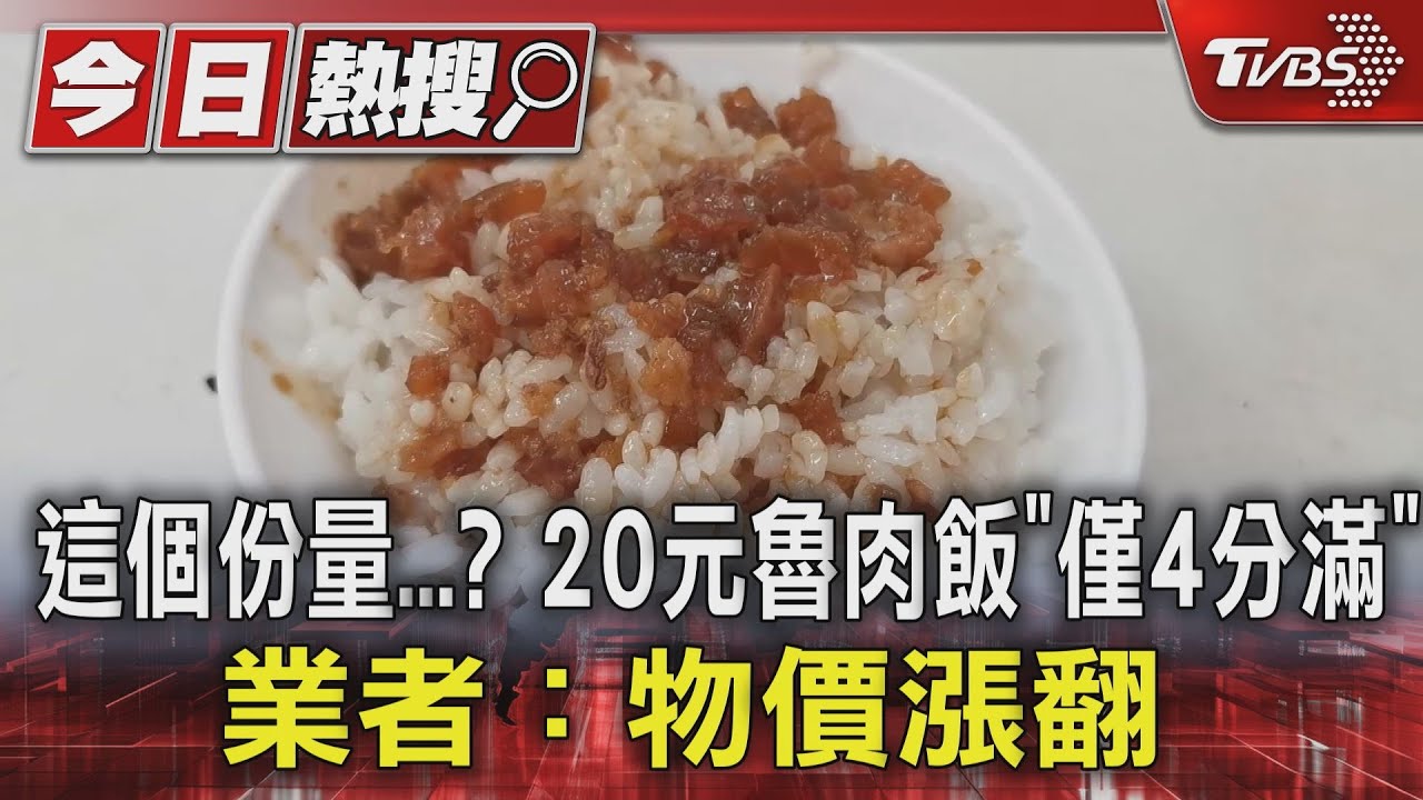 這個份量？20元魯肉飯「僅4分滿」　業者：物價漲翻