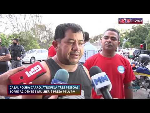 Casal atropela 3 pessoas e capota apoÌs fuga em carro roubado 01 10 2020