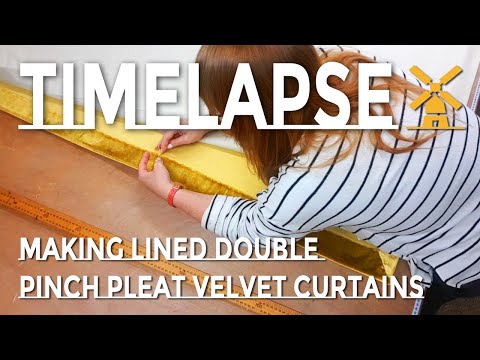 Making Double Pinch Pleat Lined Velvet Curtains / Drapes