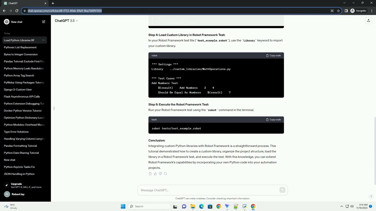 Load Python custom libraries to Robot Framework