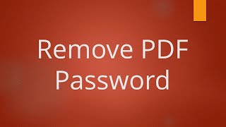 PDF Password Remover (Unlock PDF)