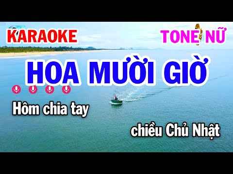 Karaoke Hoa Mười Giờ Nhạc Sống Tone Nữ Dễ Hát Karaoke Tuấn Cò