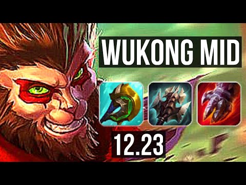 WUKONG vs QIYANA (MID) | 12/3/8, 300+ games, Dominating | KR Grandmaster | 12.23