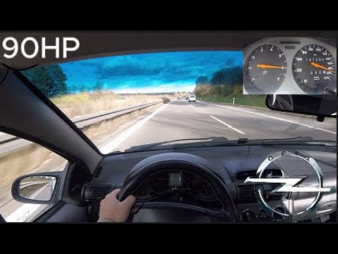 90 HP OPEL TIGRA A||Autobahn NO SPEED LIMIT|| Top Speed