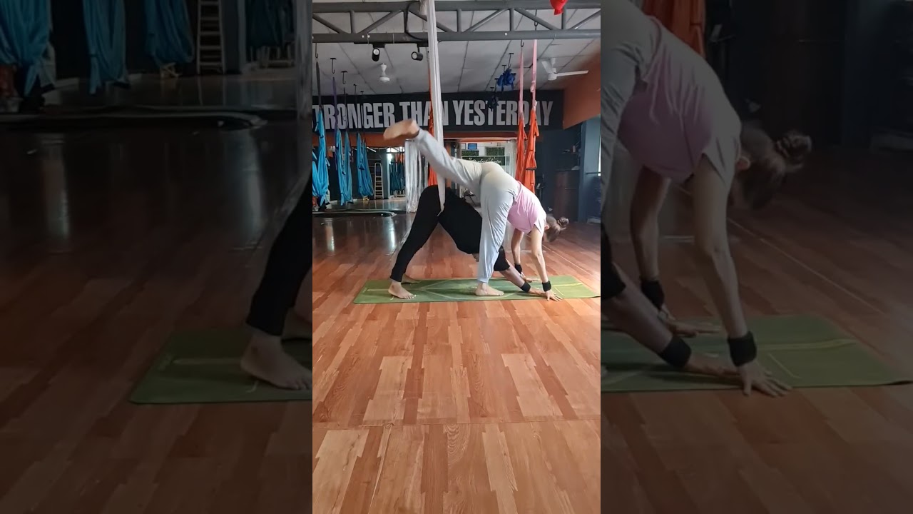 Aerial Yoga Dhanurasana (Bow Pose) with Partner | Benefits & Technique