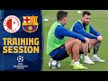 First workout to prepare the Champions League game against Slavia Prague