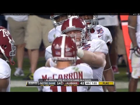 AJ McCarron & Barrett Jones - Shove Then Hug in BCS Title Game