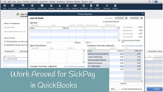 Work Around for Sick Pay in QuickBooks