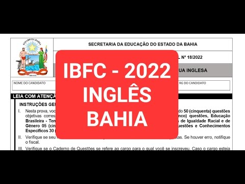 CONCURSO PROFESSOR INGLÊS - BAHIA - 2022 (Que prova foi essa??)