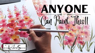 ATTENTION BEGINNERS!! So EASY Anyone Can Paint! How to Paint Easy Watercolor Flowers!