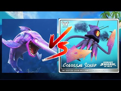 Dark Magic Shark vs Colossal Squid Boss | Hungry Shark World | @dragonheartgaming123