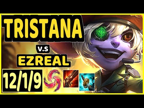 KRAMER (TRISTANA) vs EZREAL - 12/1/9 KDA BOTTOM ADC GAMEPLAY - KR Ranked GRANDMASTER